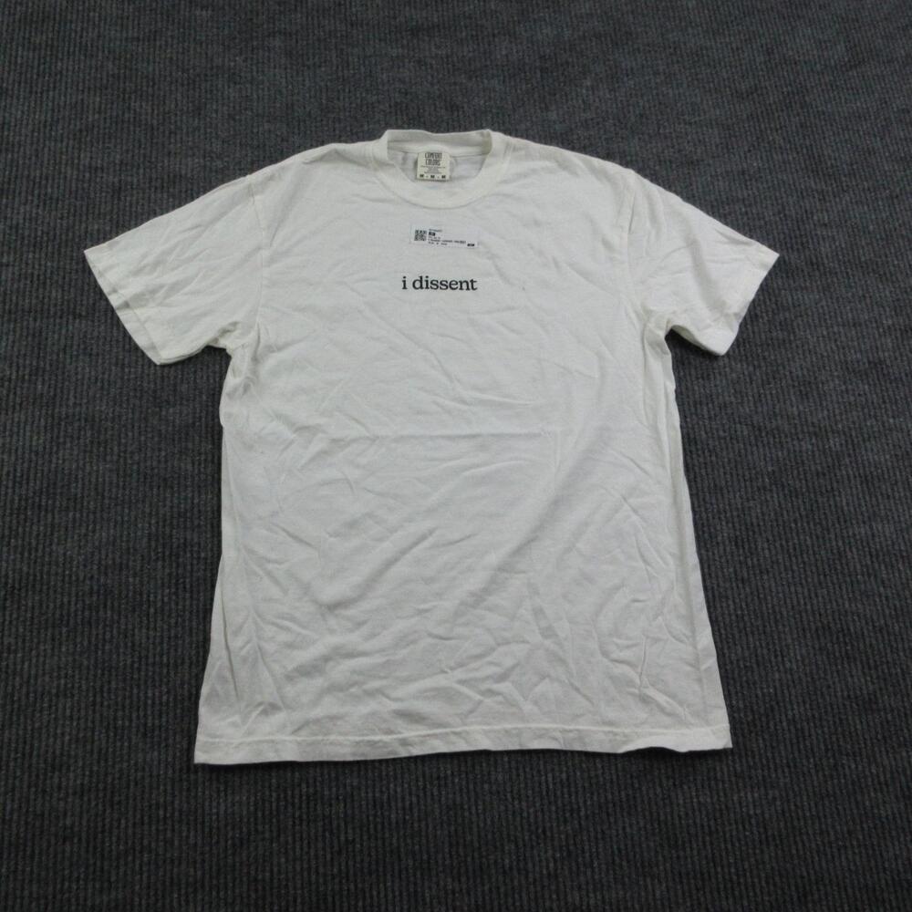 I Dissent Shirt Mens M White Cotton Heavyweight Comfort Colors Graphic Tee